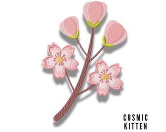 Cherry Blossom Machine Embroidery Design in 2 sizes - Instant Download