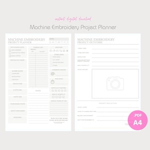UPDATED - Cosmic Kitten Machine Embroidery Project Planner 2026 – Printable PDF