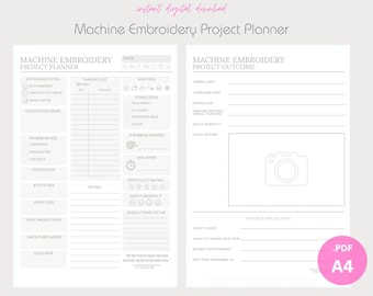 MISE À JOUR - Planificateur de projets de broderie machine Cosmic Kitten 2026 - PDF imprimable