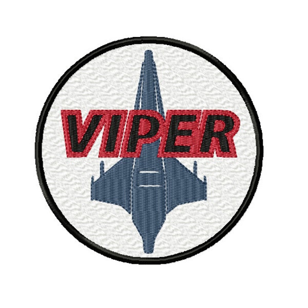 BSG Viper Logo - Machine Embroidery Design in 2 sizes - Instant Download - Battlestar Galactica Pilot Uniform COLONIAL Viper
