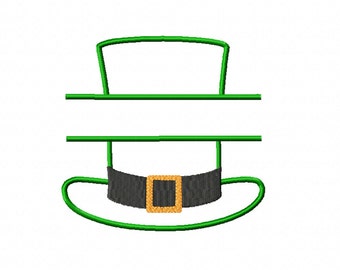 APPLIQUE St Patrick's Day Hat Machine Embroidery Design in 2 sizes - Instant Download - Kiss Me I'm Irish!