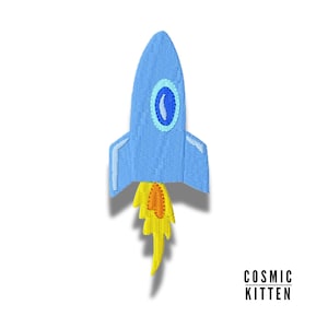 To the Moon and Beyond! - Cartoon ROCKET ~ Machine Embroidery Design in 2 sizes - Instant Download