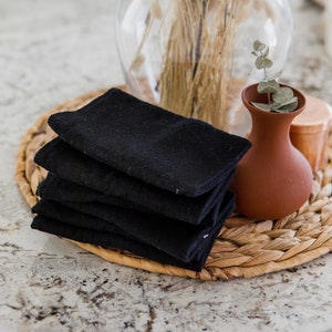 Black Reusable Cloth Baby Wipes 8 Pack Baby Gender NeutralFlannel Wipes Washcloths Comestic Makeup Remover Wipes
