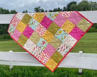 Baby Girl Quilt | Handmade Baby Quilt | Baby Girl Blanket | Baby Shower Gift | Modern Baby Quilt | Nursery Quilt | Nursery Blanket