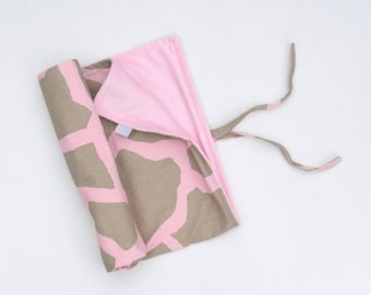 SALE 20% OFF Change Mat Roll-Up Portable Change Mat Pink Giraffe Baby Change Pad Stroller Blanket