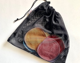 Black Mesh Laundry Bag | Delicate Wash Bag | Lingerie Laundry Bag | Bra Wash Bag | Reusable Facial Round Bag | Mesh Wash Bag