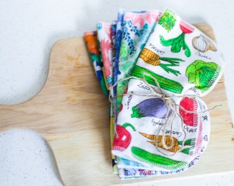 8 pack Reusable Napkins | Cloth Napkins | Family Cloth | Cloth Diaper Wipes | Baby Washcloths | Double Ply Wipes | Reusable Napkins