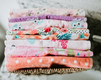 8 pack Cloth Wipes | Reusable Baby Wipes | Family Cloth | Cloth Diaper Wipes | Baby Washcloths | Double Ply Wipes | Reusable Napkins