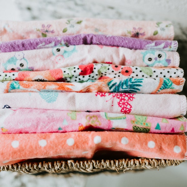 8 pack Cloth Wipes | Reusable Baby Wipes | Family Cloth | Cloth Diaper Wipes | Baby Washcloths | Double Ply Wipes | Reusable Napkins