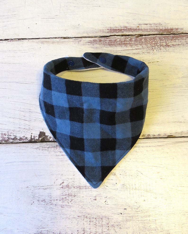 Blue Plaid Bib Blue Buffalo Plaid Baby Boy Bib Boy Etsy
