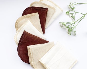 CHOOSE YOUR COLORS Reusable Cloth Baby Wipes 8 Pack Baby Gender NeutralFlannel Wipes Washcloths Comestic Makeup Remover Wipes
