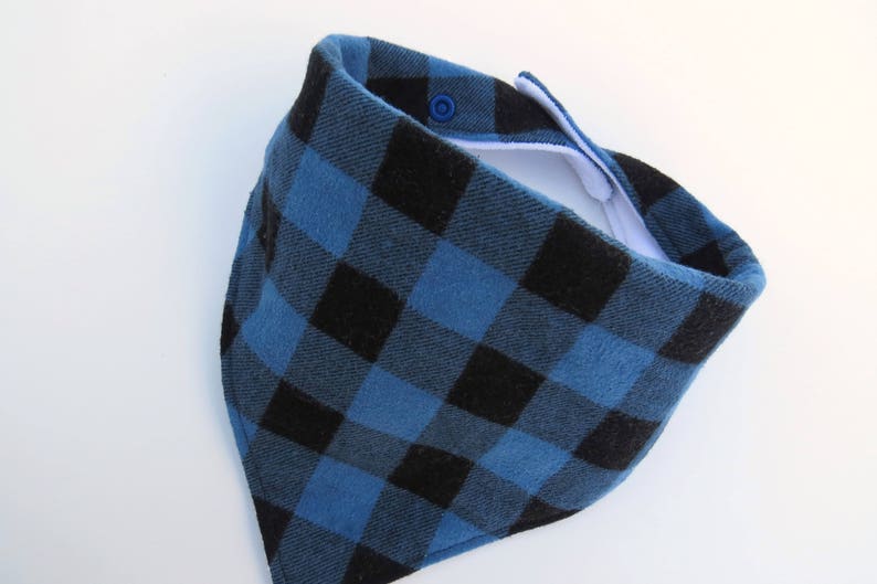 Blue Plaid Bib Blue Buffalo Plaid Baby Boy Bib Boy Etsy
