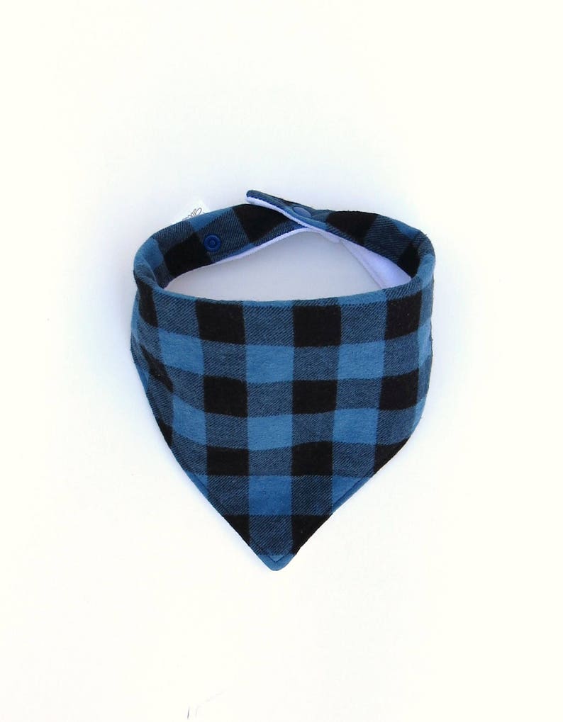 Blue Plaid Bib Blue Buffalo Plaid Baby Boy Bib Boy Etsy