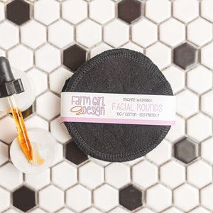 Black Facial rounds | Makeup Remover | Facial Towel | Flannel Scrubby | Soft Scrubbies | Cotton Rounds | Makeup Wipes | Reusable Face Pads