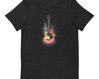 Guitar T-Shirt: Lightweight Cotton Tee, Galaxy Guitar