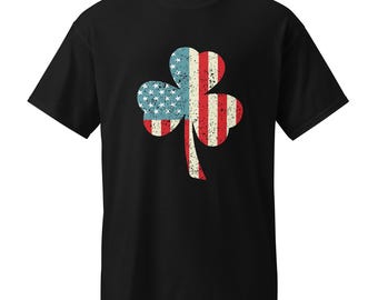 アメリカ国旗 セントパトリックスデー クローバー DryBlend® Tシャツ