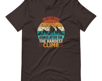 Mountain Climbing Rock Climbing  Adventure Outdoor Enthusiasts Short-Sleeve Unisex T-Shirt