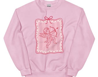 Bluza Coquette Cupid: Różowa Walentynkowa Cherubinowa Bluza Y2K