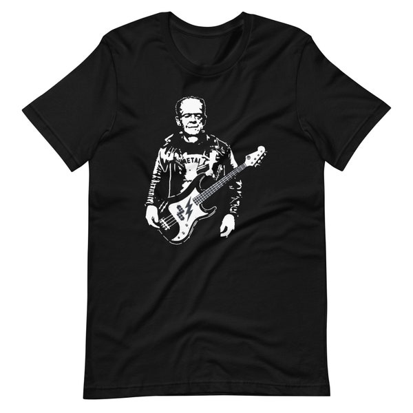 Basso T-Shirt Frankenstein che suona la chitarra T Shirt