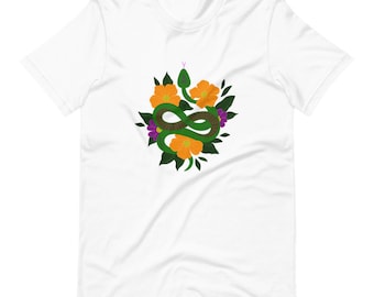 Serpent t Shirt Floral Short-Sleeve Unisex T-Shirt