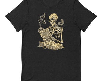 Skeleton Reading Book t-shirt