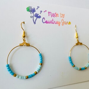 Beaded Hoop Earrings, Boho Earrings, Seed Bead Earrings