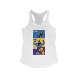 Live Laugh Love Skeletor Shirt, Funny 80s Cartoon Tee, Retro Villain Graphic T-Shirt, Nostalgia Gift for Cartoon Fans