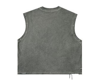 Distressed Grommet Eyelet Tank Top