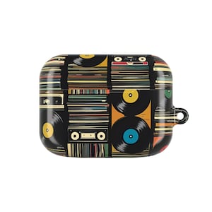 Estuches de vinilo vintage para AirPods, regalo para amantes de la música retro, elegante funda para AirPods, estuches modernos para auriculares, tecnología única [...]