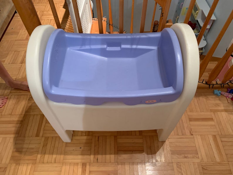 Little Tikes Vintage Blue Crib/cradle Doll Bed Etsy