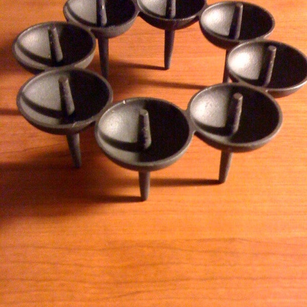 Rare Dansk Mid Century Modern Borge Rajalin "Circlet" Cast Iron Candle Holder