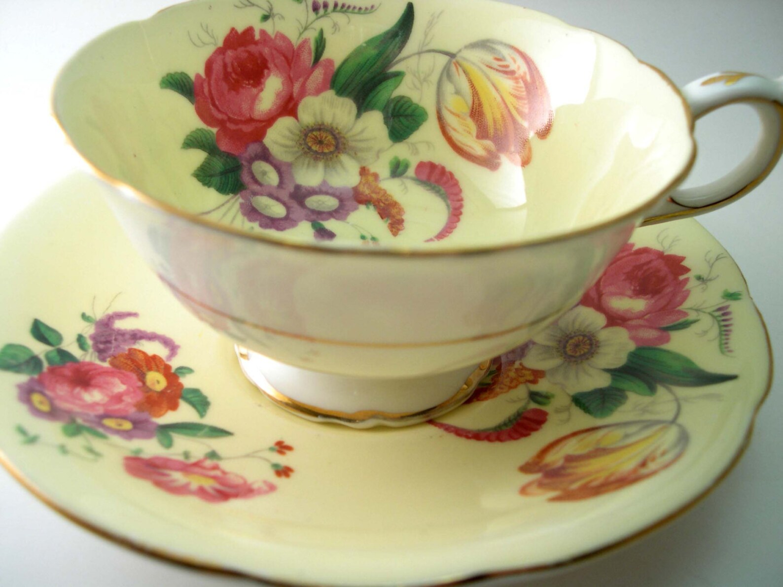 Vintage Paragon Tea Cup and Saucer Yellow Tea Cup With Etsy