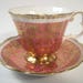 Royal Albert Buckingham Series Tea Cup And Saucer, Pink and Gold Chintz Tea cup and Saucer set, Royal Albert