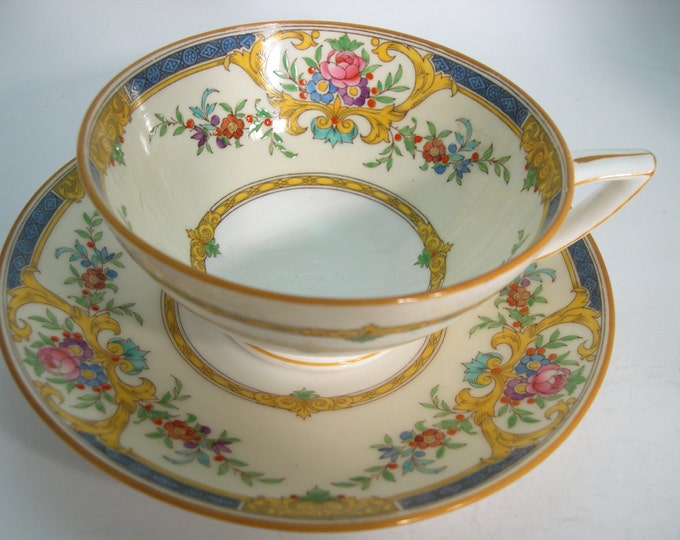 Rare Minton Tea Cup and Saucer , Minton Canterbury Tea Cup, Hand