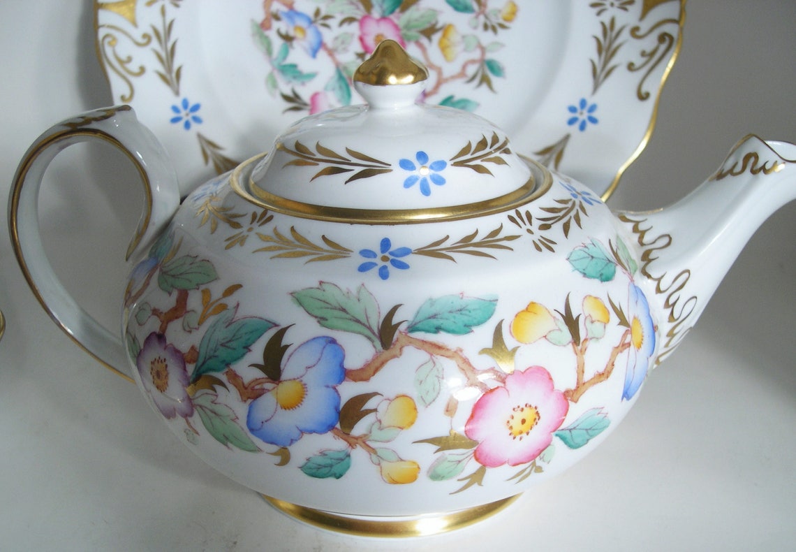 Rare Royal Chelsea Teapot 5 pieces tea set Teapot Creamer Etsy