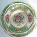 Vintage Foley Montrose Tea cup and saucer with Flowers, Green and Gold Foley tea cup set.