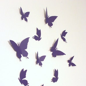 Purple Butterflies, Butterfly wall art, Purple nursery wall art, Purple Wall décor, 3D Wall butterflies, Purple wall art.