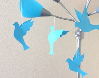 10 Flying birds, 3D Birds, Wedding Center pieces, Bird decorations for parties, Woodland birds, Hanging birds