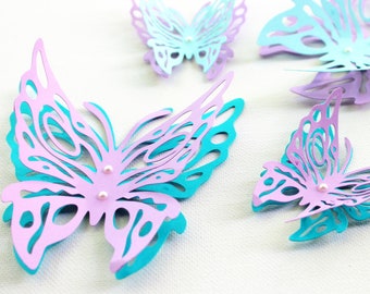 3D Butterfly wall art, Baby shower decorations, Paper butterflies, 3D Wall butterflies, Nursery room décor, Lilac Baby Shower