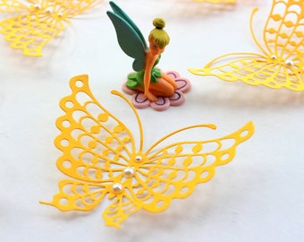 3D butterfly wall art, Butterfly cutouts, Yellow butterflies, Butterfly wall art, 3D wall butterflies