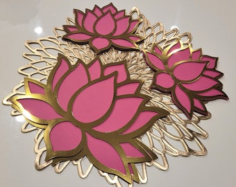Gold Lotus Flower Wall Art - Etsy