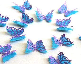 3D Wall butterflies, 12 Paper Butterflies, 3D Butterflies, Paper butterfly wall art, Nursery butterfly wall décor