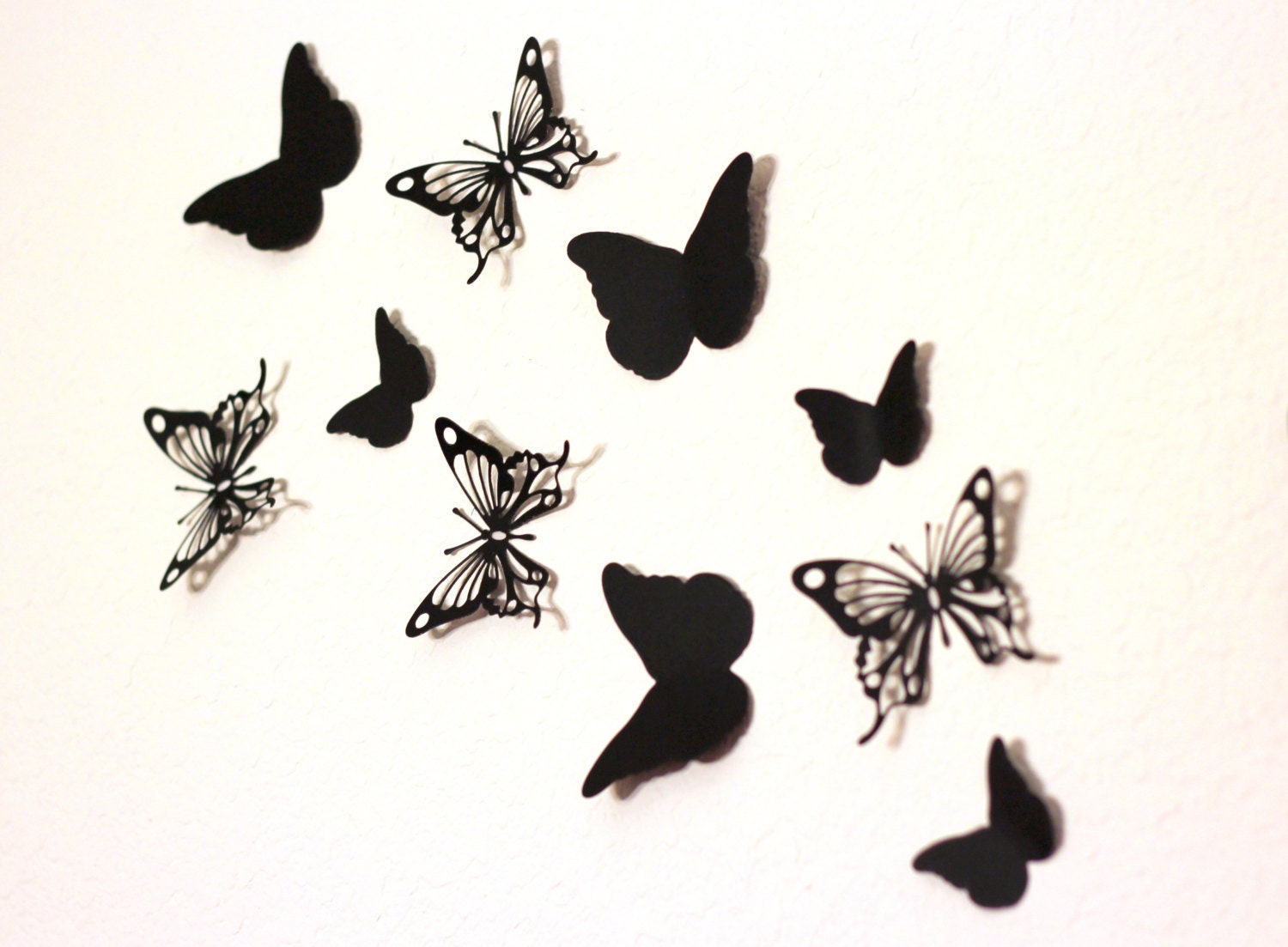 Download Black 3d Butterfly Wall Art Black Butterfly Backdrop Black Etsy