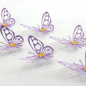 Purple butterflies, Purple paper butterfly cutouts, Purple wall art, Paper butterflies, purple birthday decorations, purple nursery decor zdjęcie 2