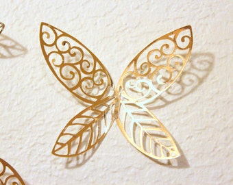 Gold wall decor, Paper butterfly cutouts, Gold Nursery decor, Gold Paper butterflies, 3D Butterfly wall art, Gold party decorations