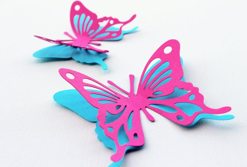 Download Set of 10 Butterflies in 2 layer 3D Butterfly Wall Art ...