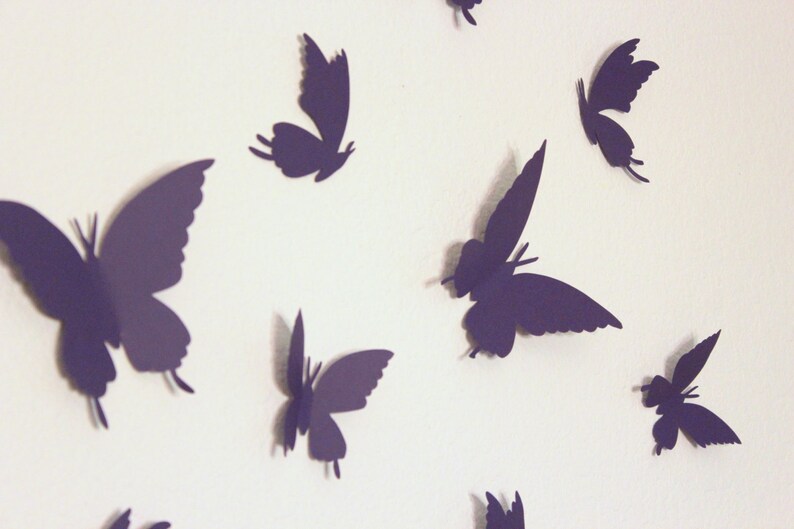 Purple Nursery Wall Art 3D Wall Art 3D Wall Butterflies Etsy