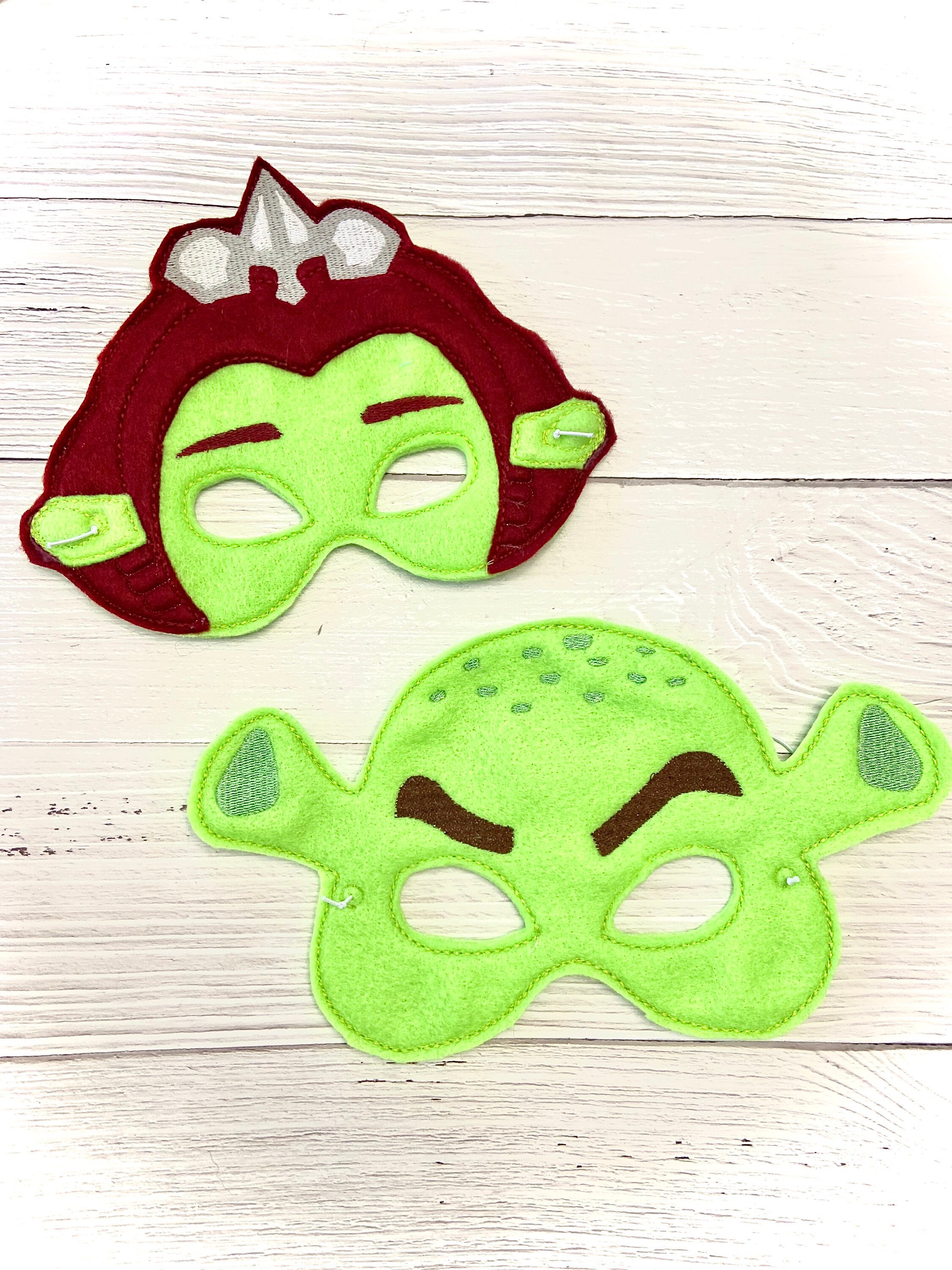 Shrek Felt Mask Shrek Mask Kids Costume Party Favors Fiona Etsy