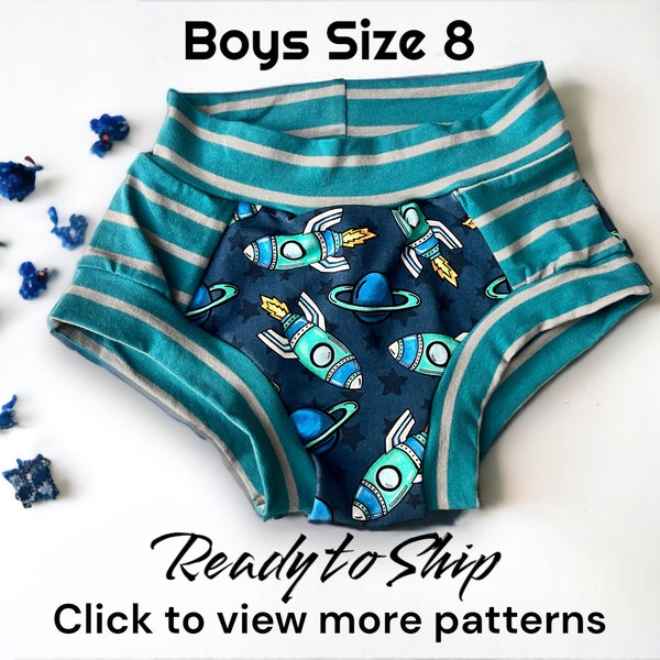 Size 8, Custom kids underwear, scrundies, boys briefs, boys underwear,  underwear, sensory clothes, autistic apparel,