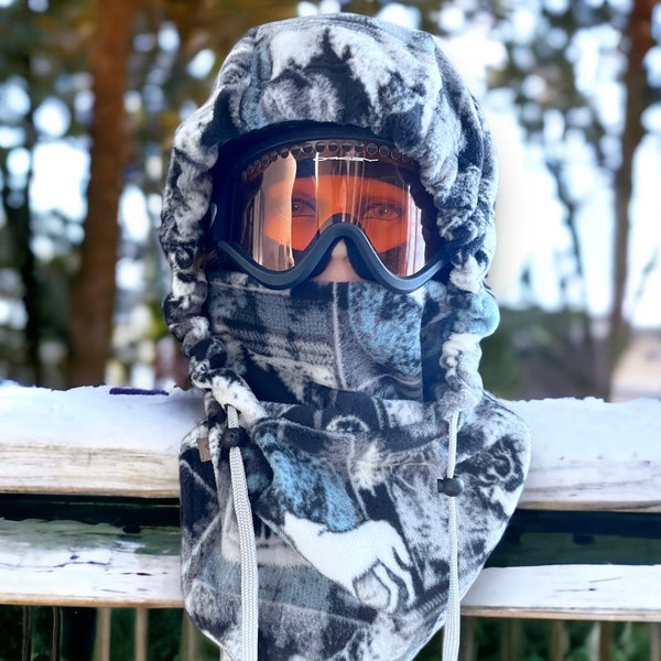 Wolf Fleece Hat Etsy